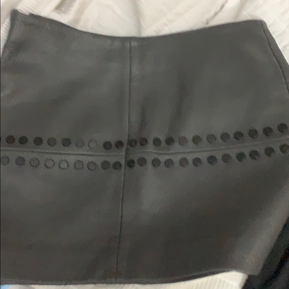 Leather skirt with studs